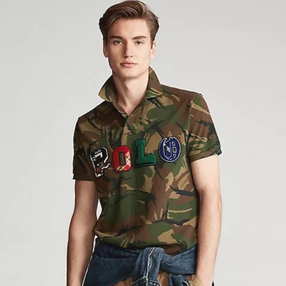 Polo Ralph Lauren Men's Camo Logo Patchwork Shirt